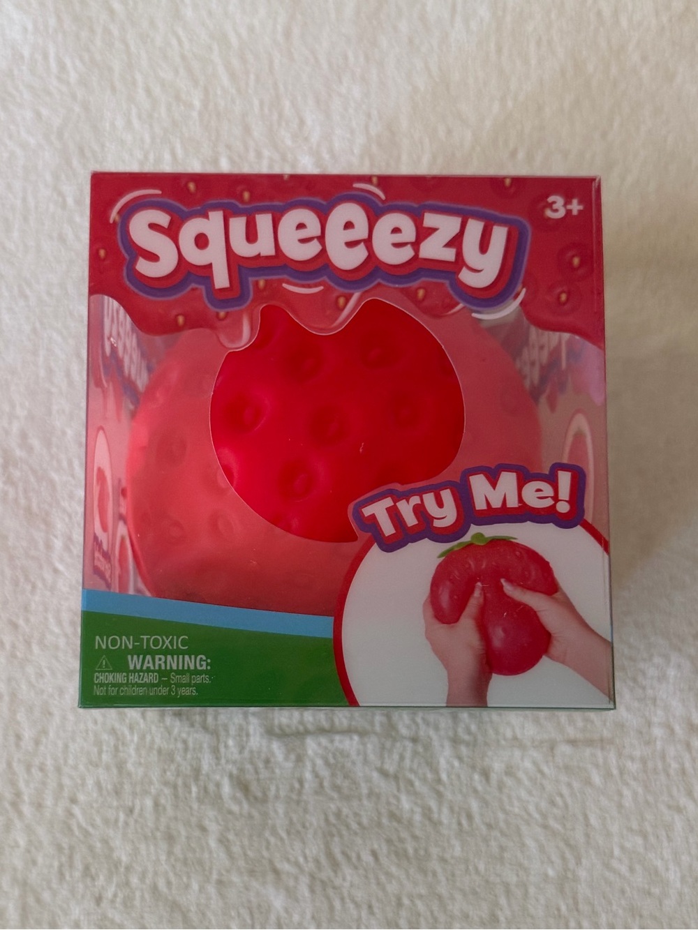 NIB Squeeezy brand Strawberry Squishy Toy
